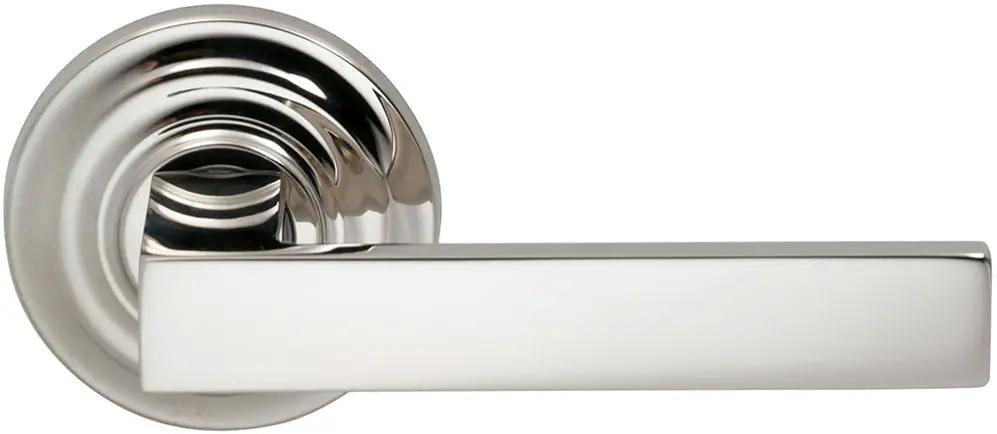 Omnia Prodigy Interior Modern Lever Latchset with Traditional Round Rose by Omnia