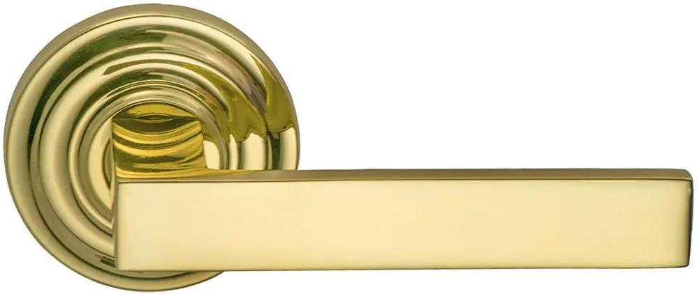 Omnia Prodigy Interior Modern Lever Latchset with Traditional Round Rose by Omnia