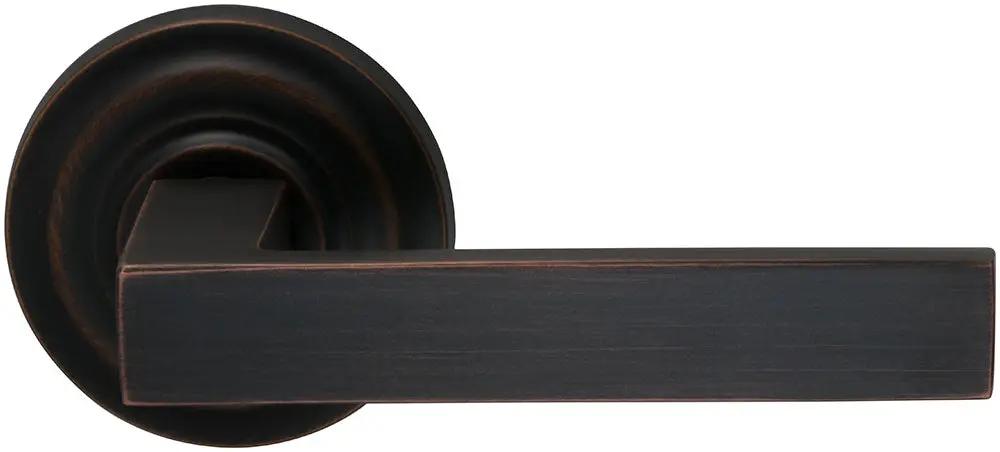 Omnia Prodigy Interior Modern Lever Latchset with Traditional Round Rose by Omnia