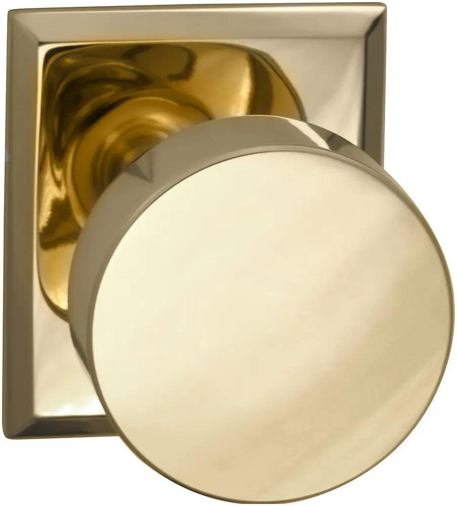 Omnia Prodigy Interior Modern Knob Latchset with Rectangular Rose by Omnia