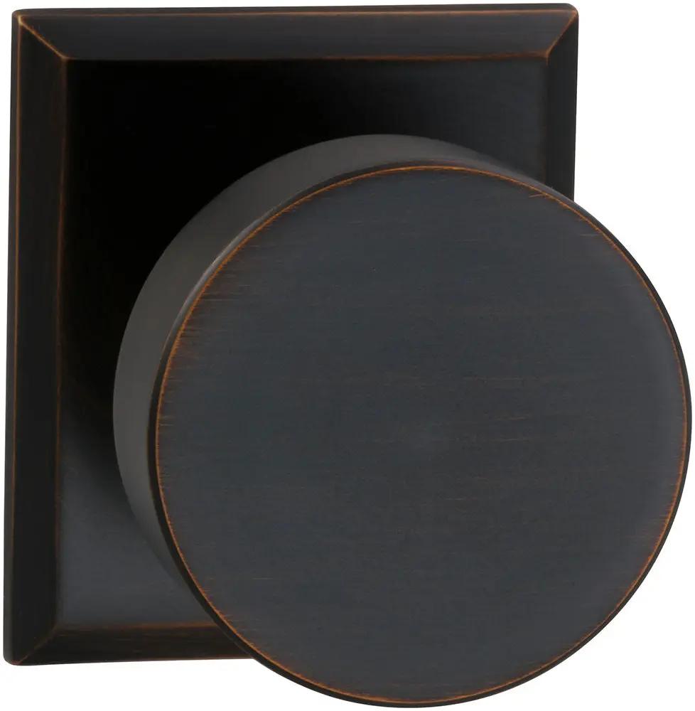 Omnia Prodigy Interior Modern Knob Latchset with Rectangular Rose by Omnia