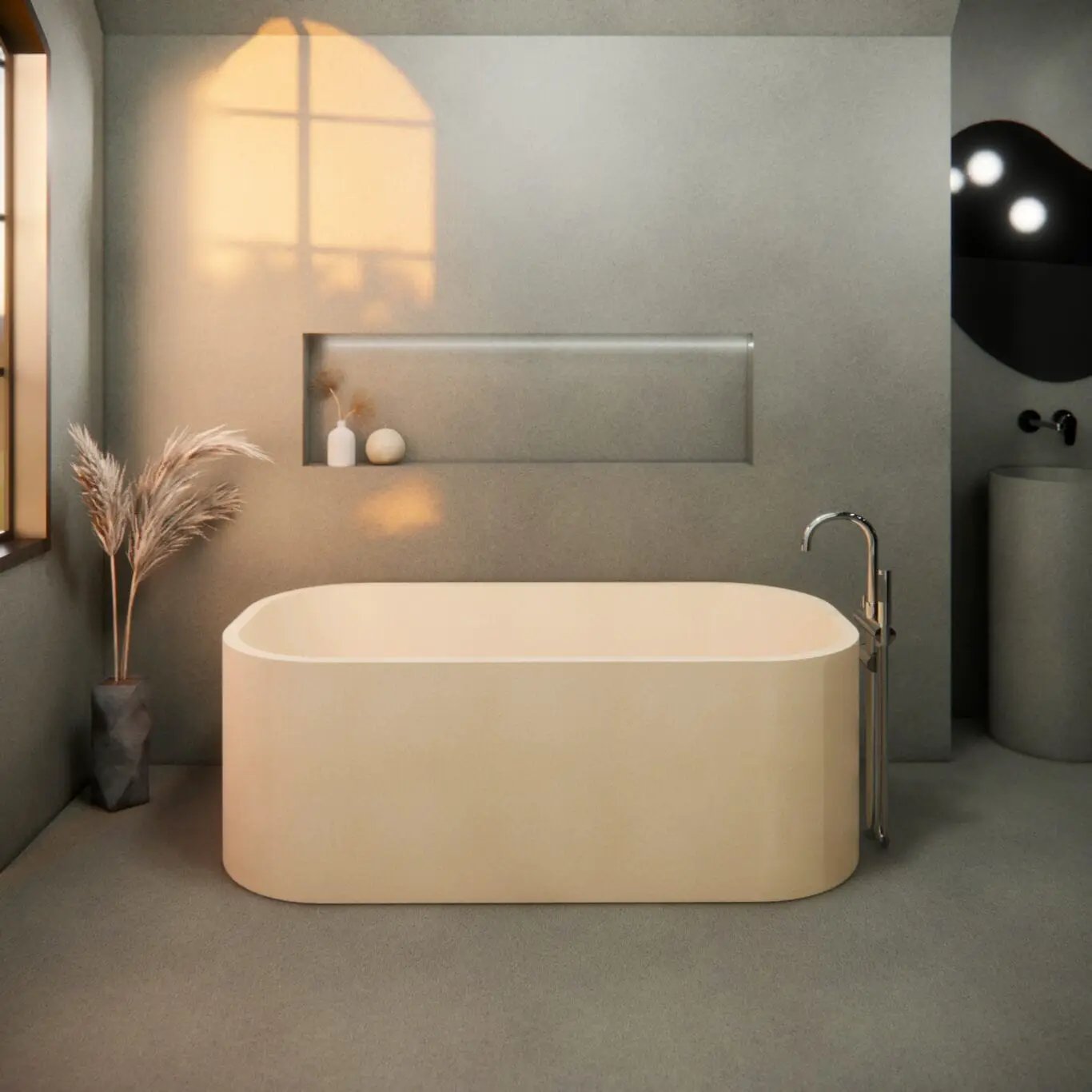 Balux Tofino Concrete Freestanding Bathtub by Balux