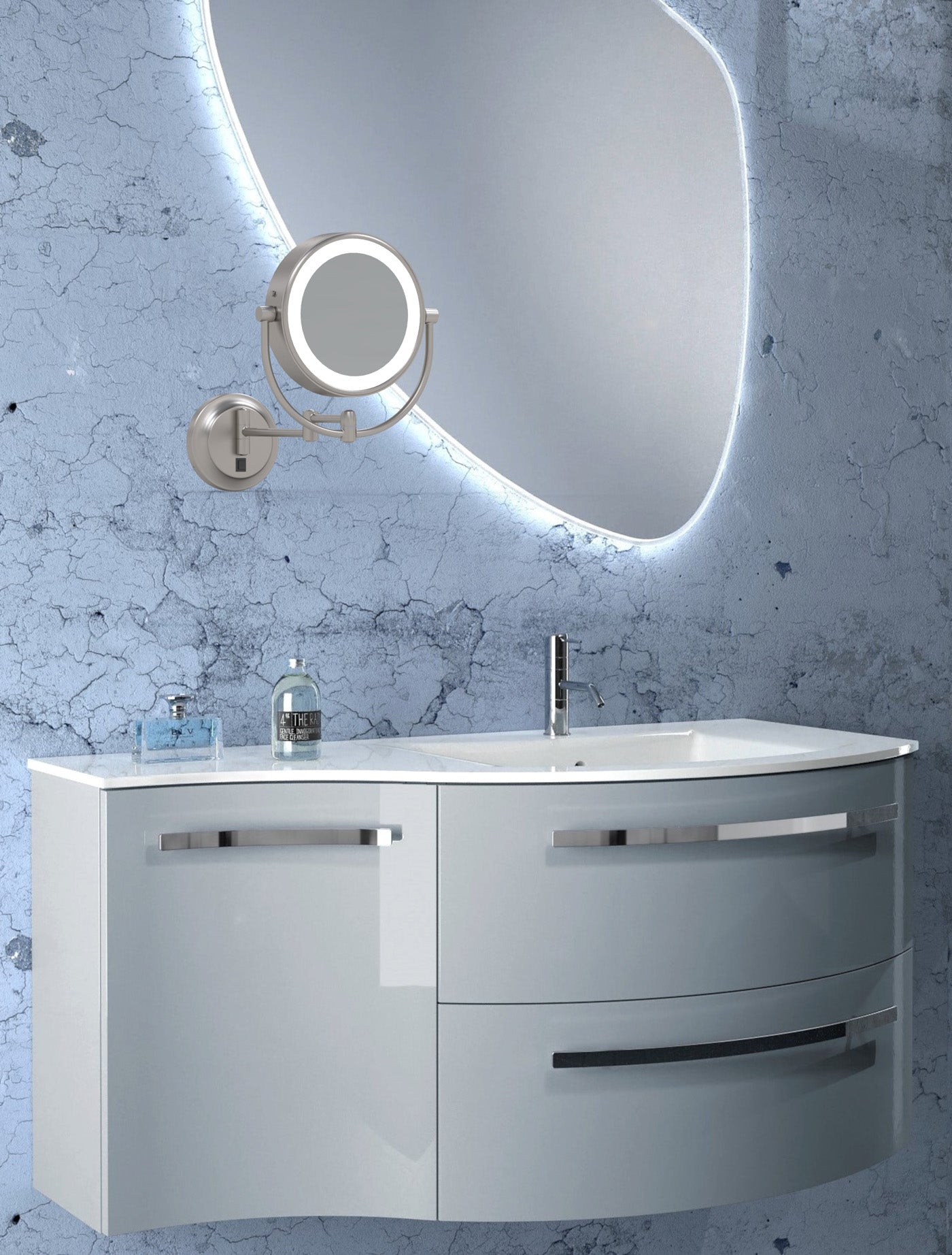 brushed nickel makeup mirror