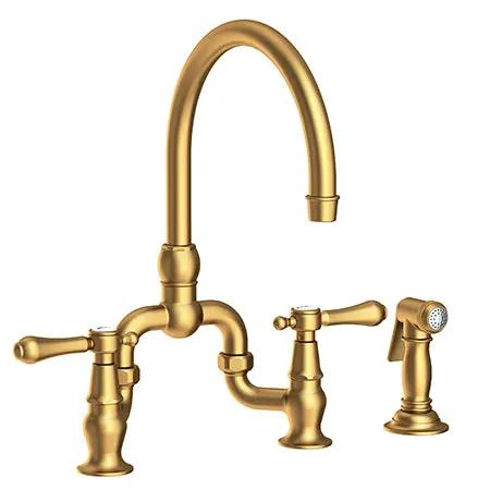 Newport Brass Chesterfield Kitchen Bridge Faucet with Side Spray by Newport Brass