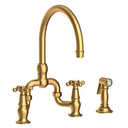 Newport Brass Chesterfield Kitchen Bridge Faucet with Side Spray by Newport Brass