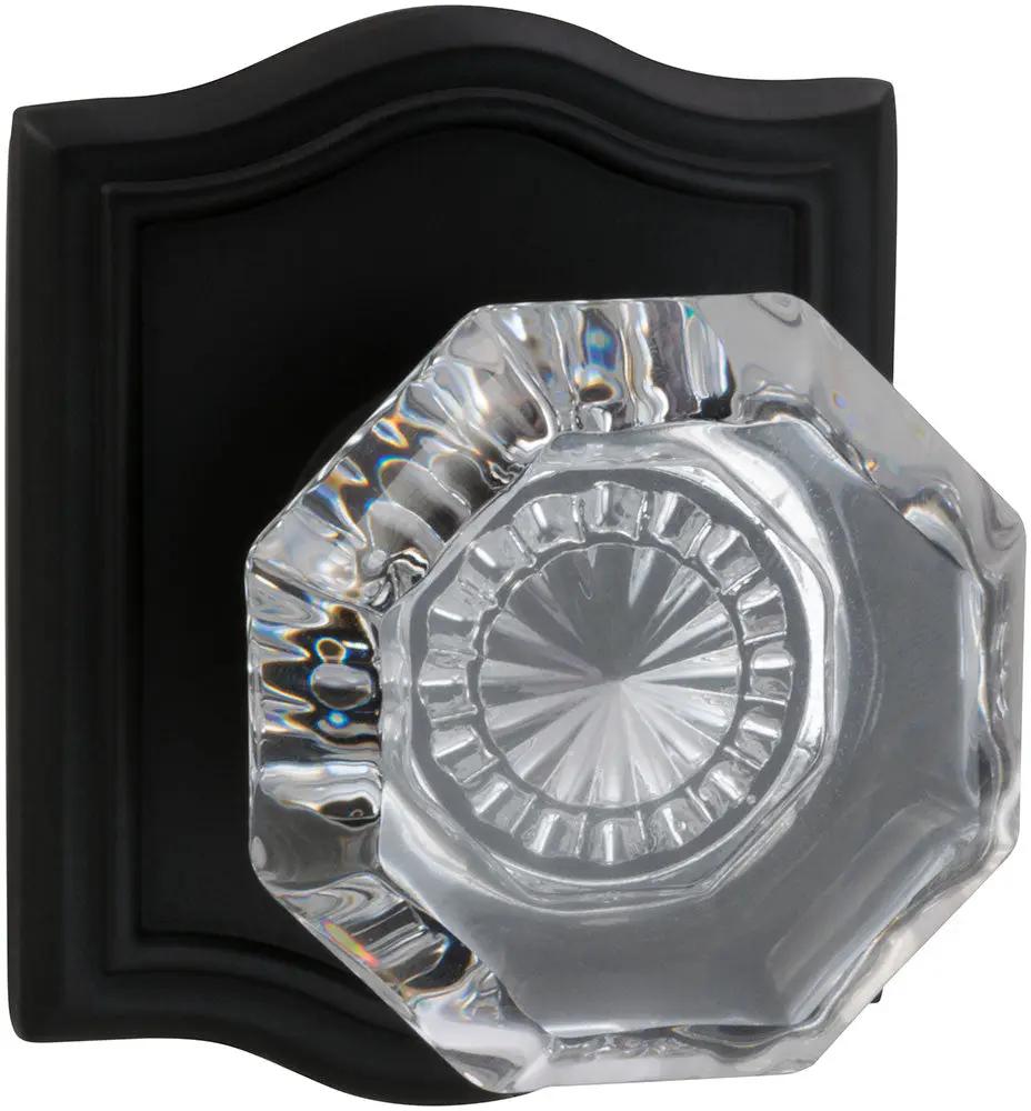 Omnia Prodigy Interior Traditional Knob Latchset with Arched Rose by Omnia