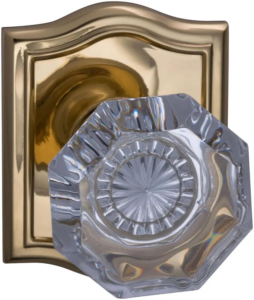 Omnia Prodigy Interior Traditional Knob Latchset with Arched Rose by Omnia