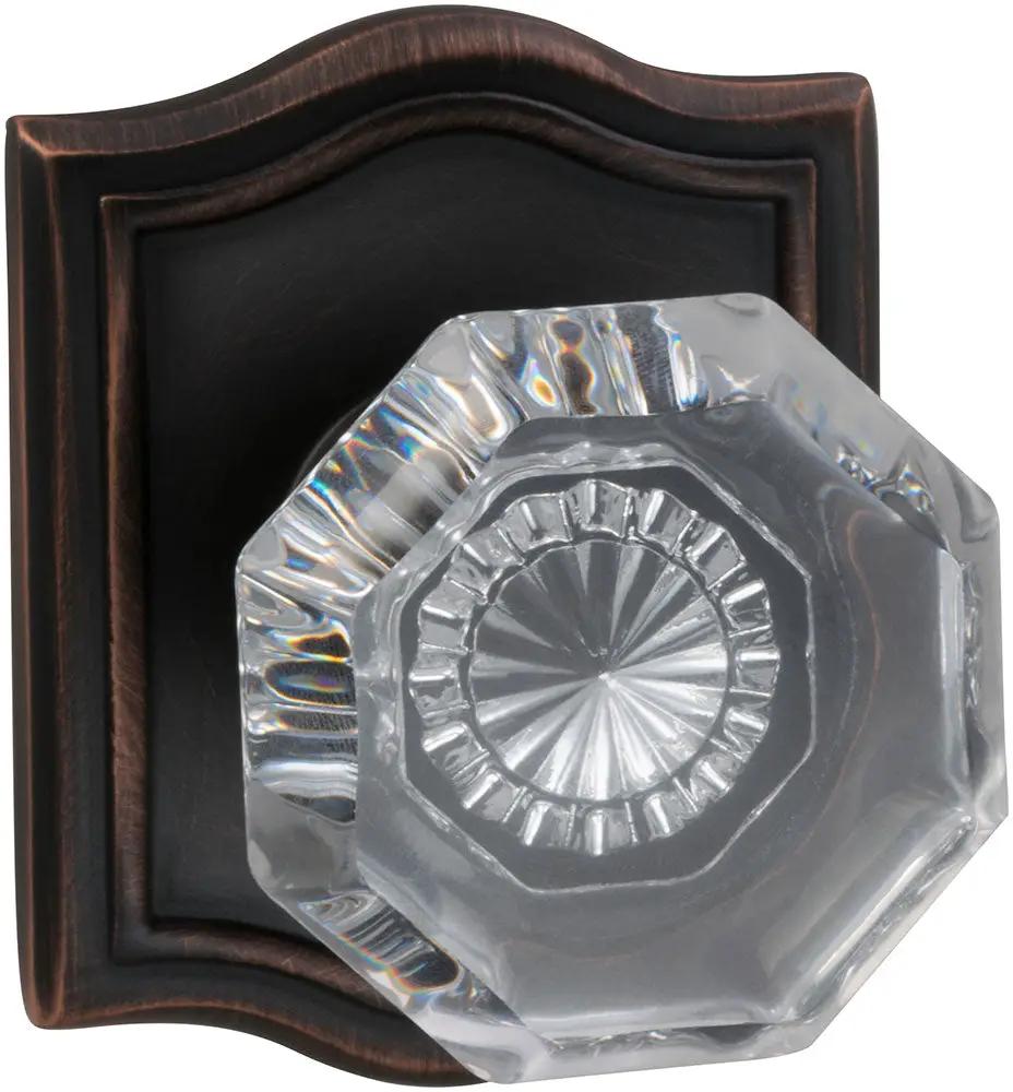 Omnia Prodigy Interior Traditional Knob Latchset with Arched Rose by Omnia