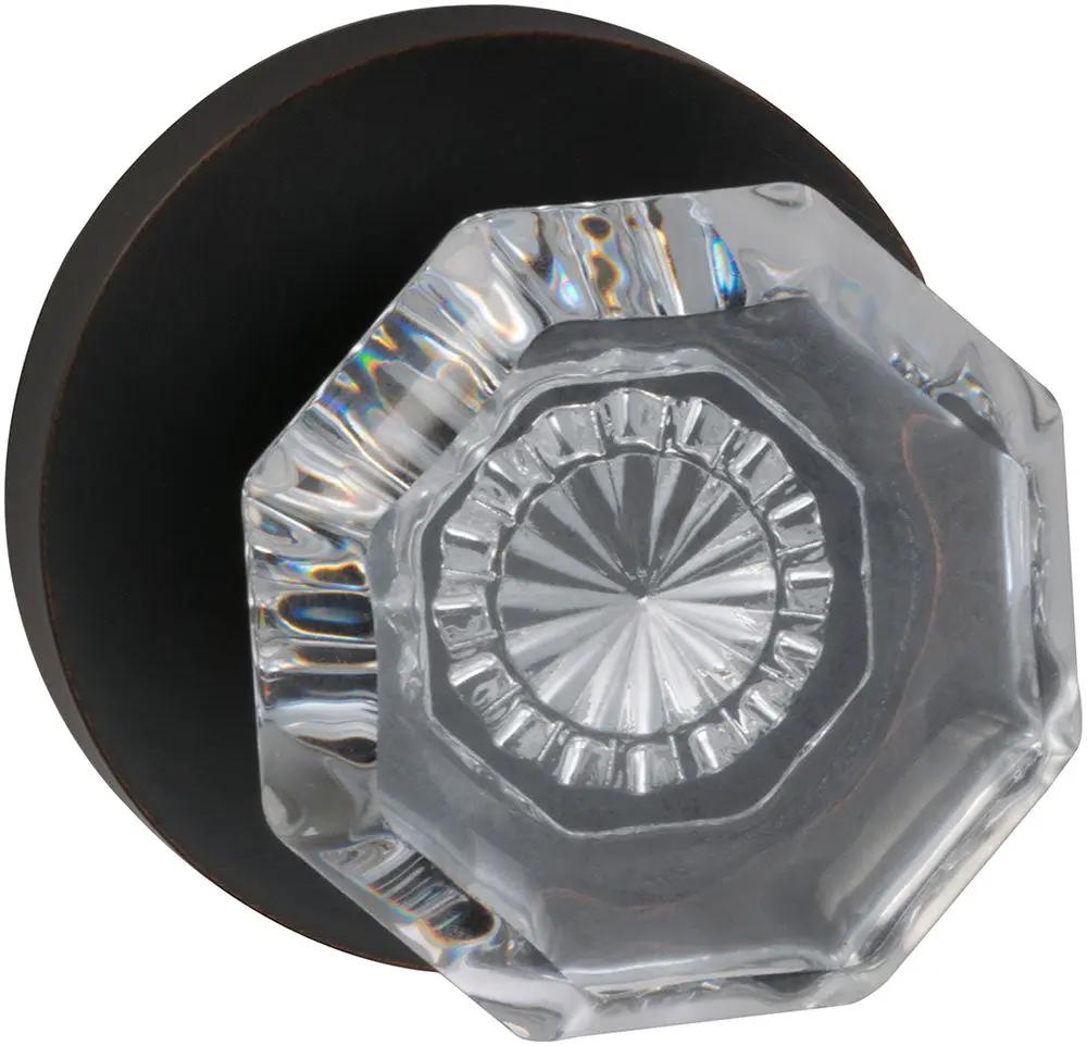 Omnia Prodigy Interior Traditional Knob Latchset with Modern Round Rose by Omnia
