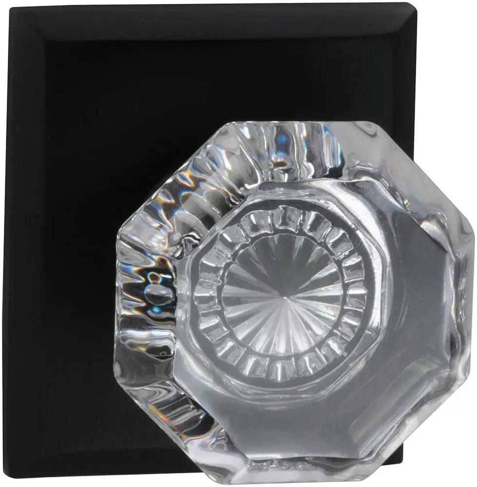 Omnia Prodigy Interior Traditional Knob Latchset with Rectangular Rose by Omnia