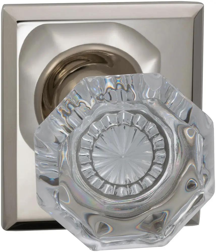 Omnia Prodigy Interior Traditional Knob Latchset with Rectangular Rose by Omnia