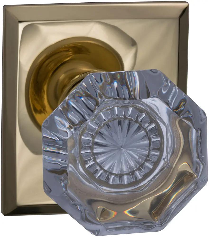 Omnia Prodigy Interior Traditional Knob Latchset with Rectangular Rose by Omnia