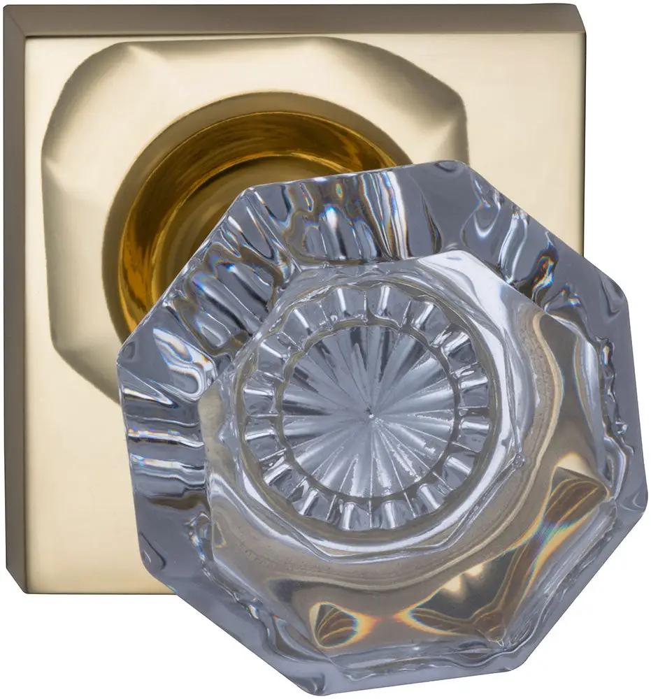 Omnia Prodigy Interior Traditional Knob Latchset with Square Rose by Omnia