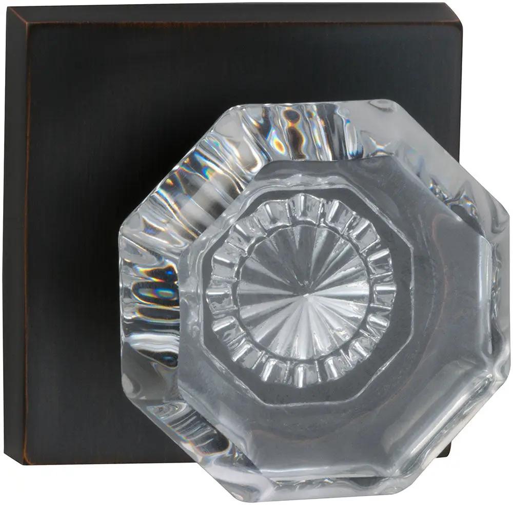 Omnia Prodigy Interior Traditional Knob Latchset with Square Rose by Omnia