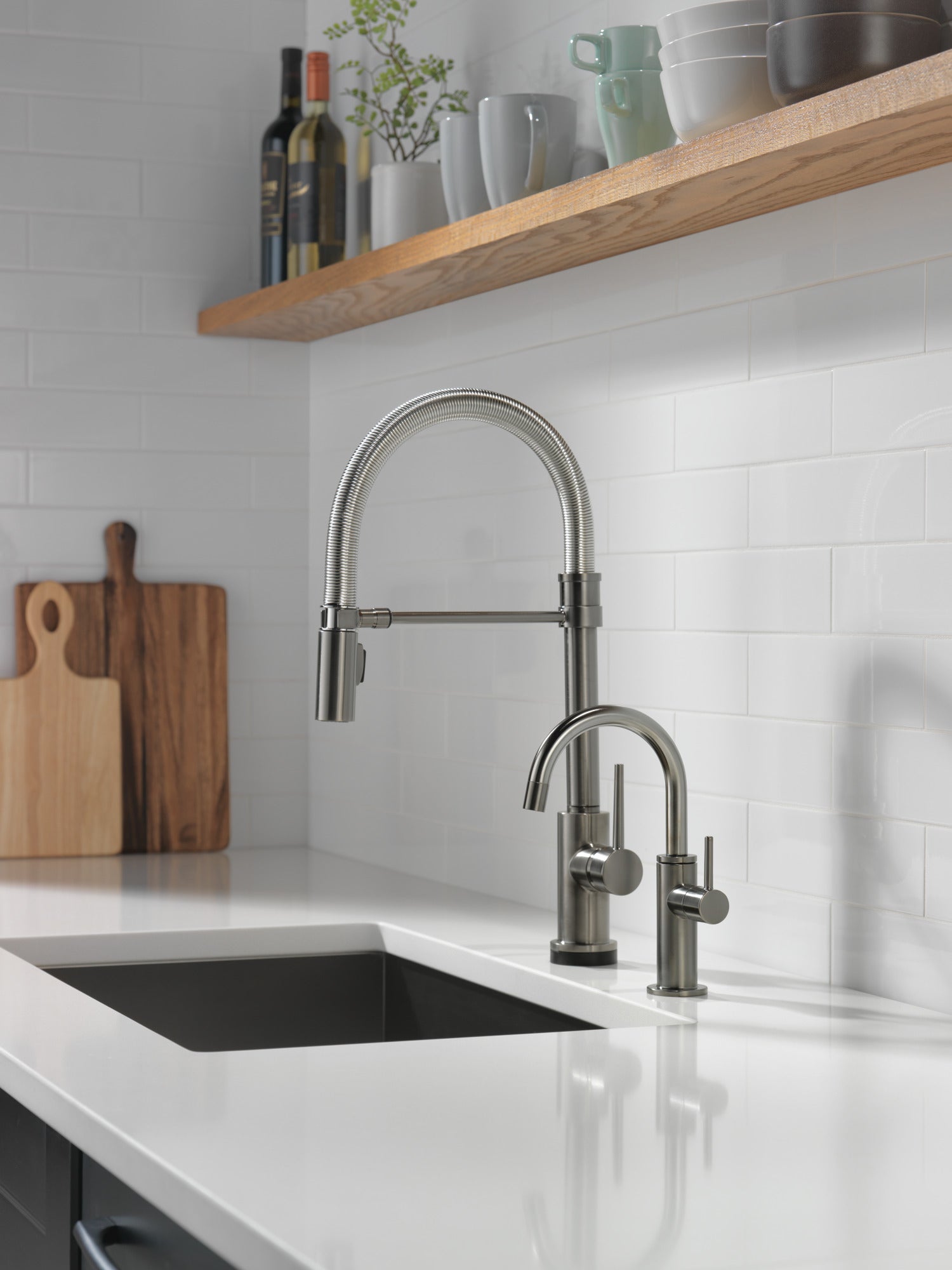 black stainless kitchen faucet