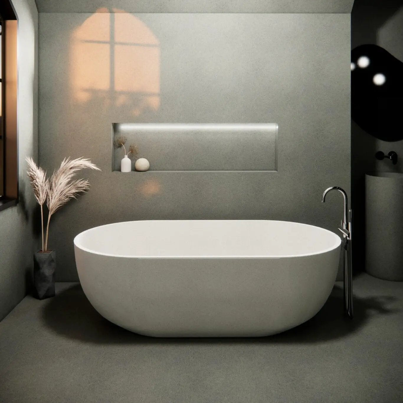 Balux Amari 72 Concrete Freestanding Bathtub by Balux