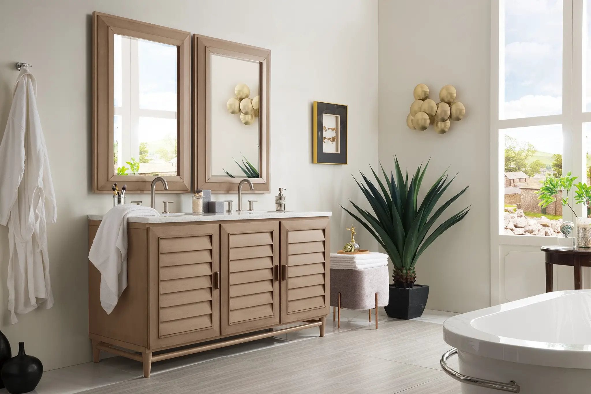whitewashed walnut vanity