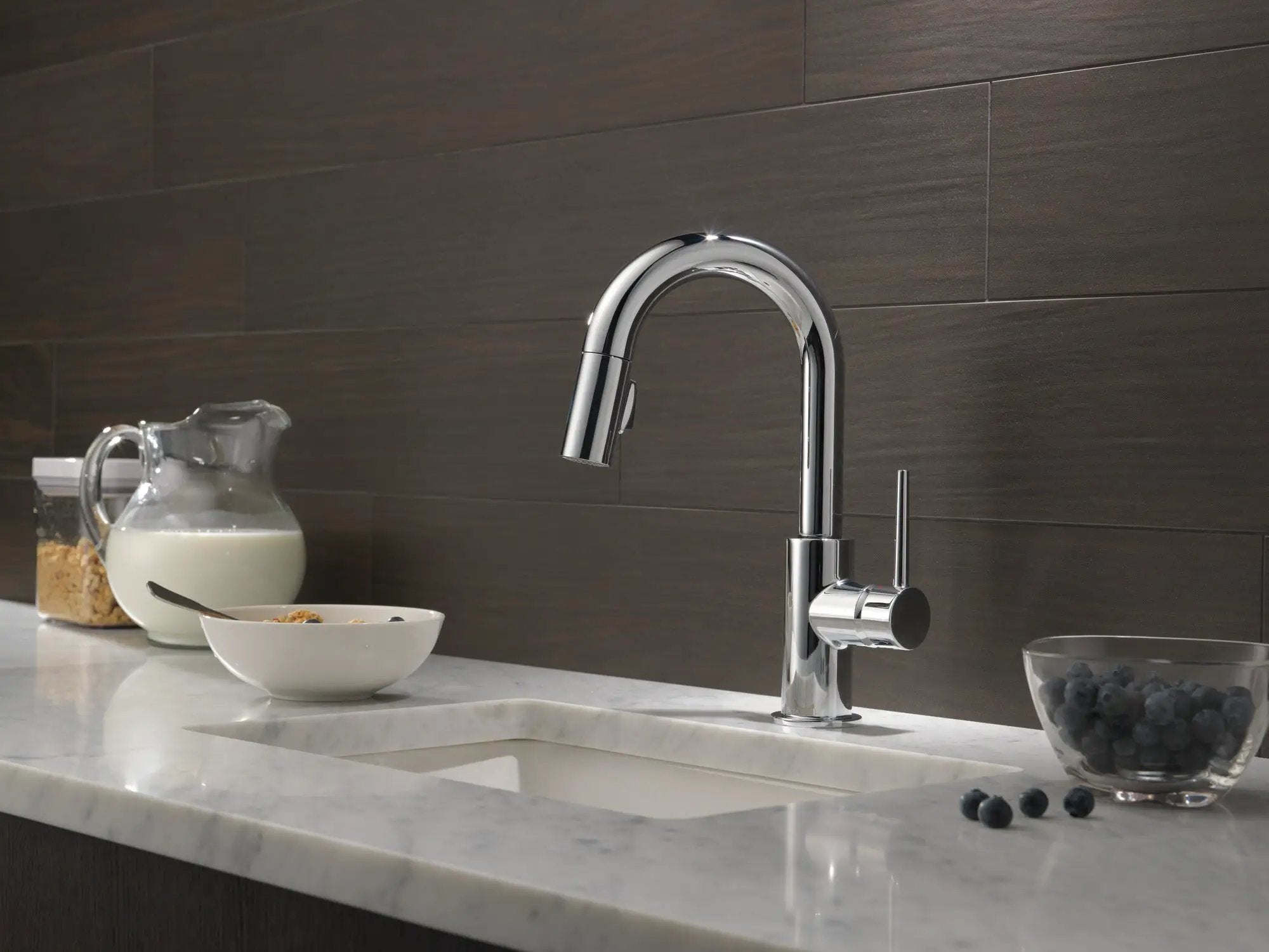 chrome kitchen faucet