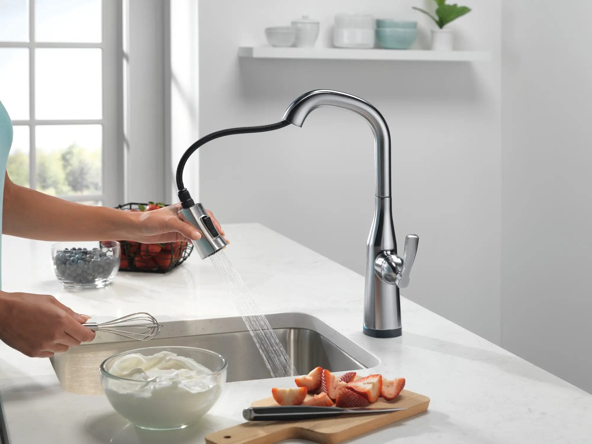 lumicoat arctic stainless kitchen faucet