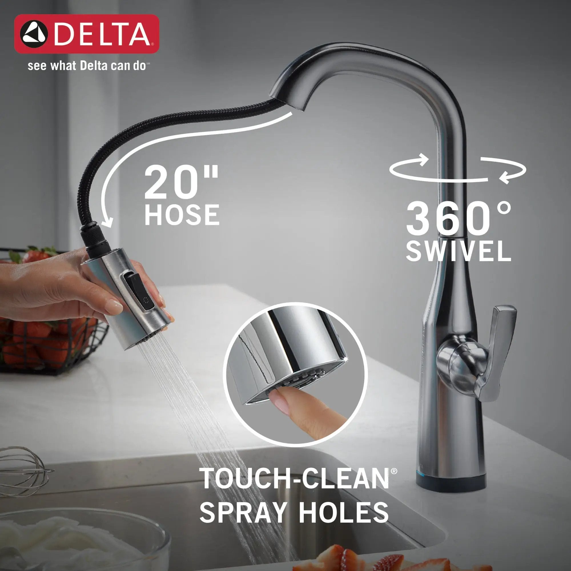 lumicoat arctic stainless kitchen faucet