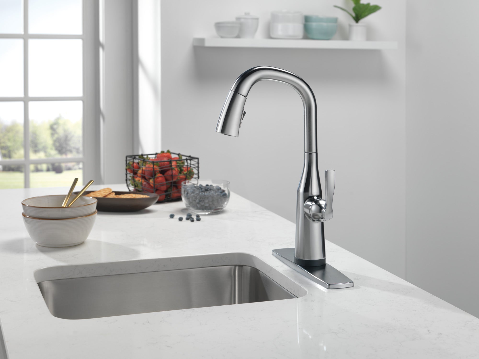 lumicoat arctic stainless kitchen faucet