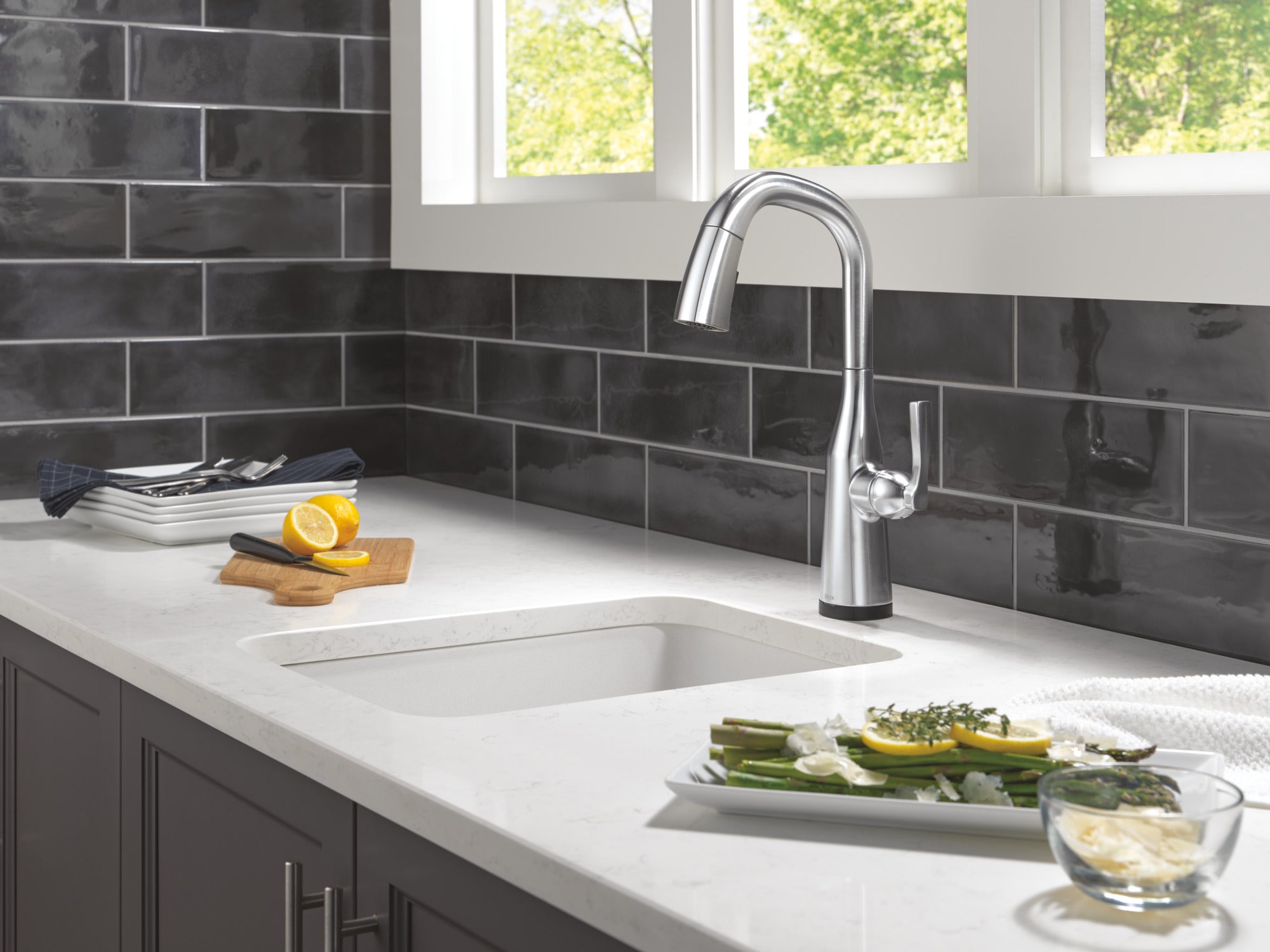 lumicoat arctic stainless kitchen faucet