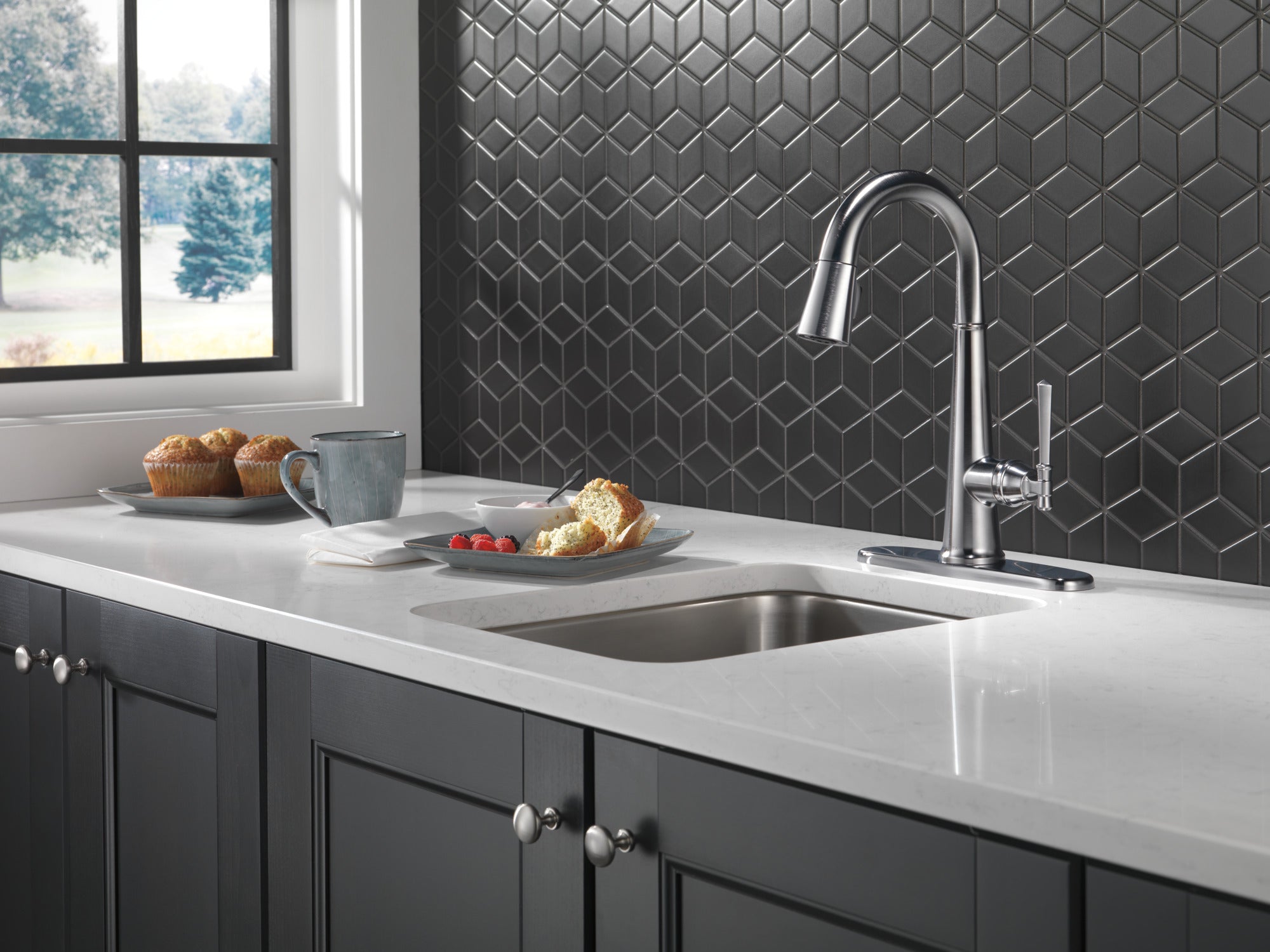 lumicoat arctic stainless kitchen faucet