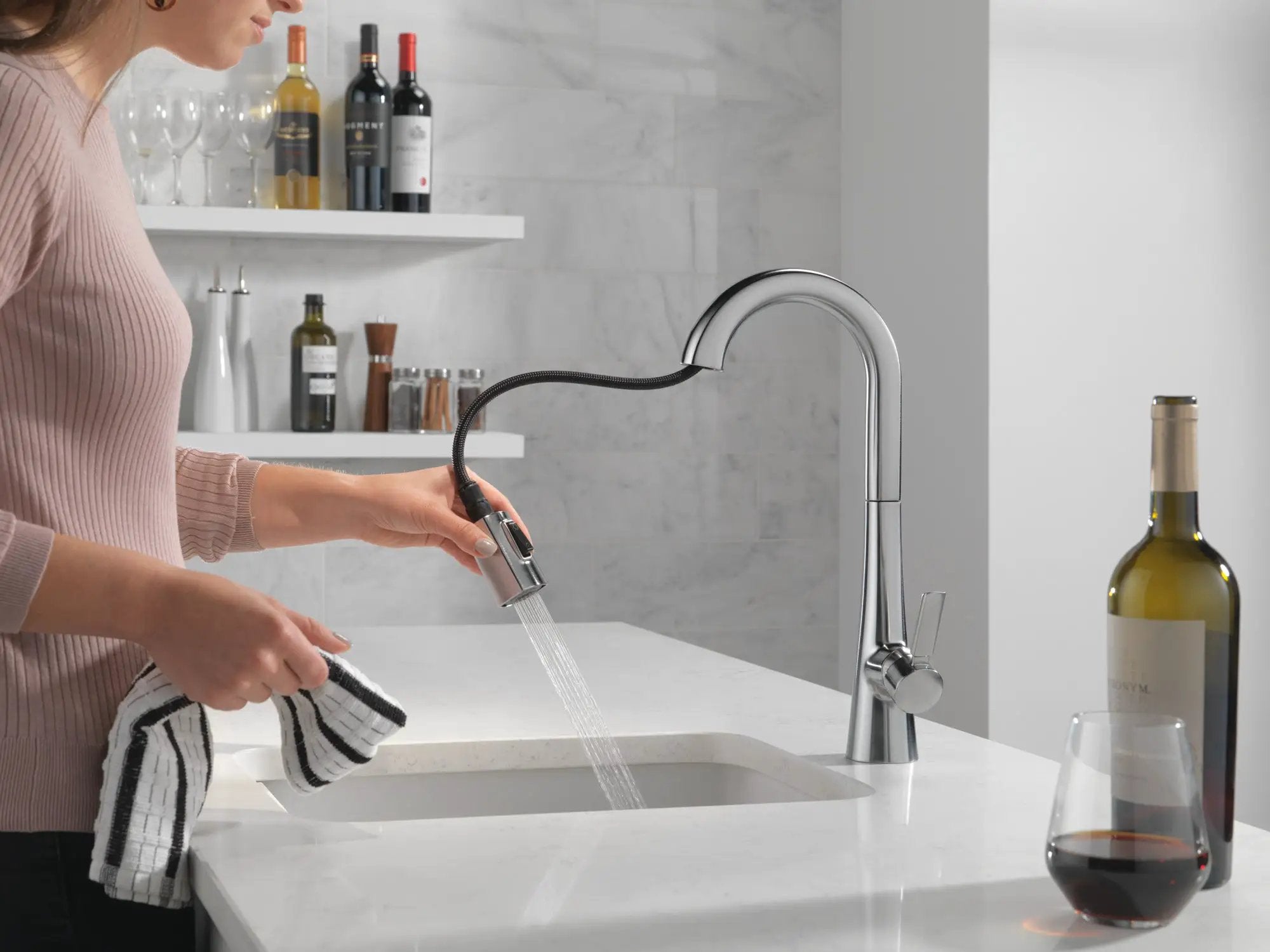 lumicoat arctic stainless kitchen faucet