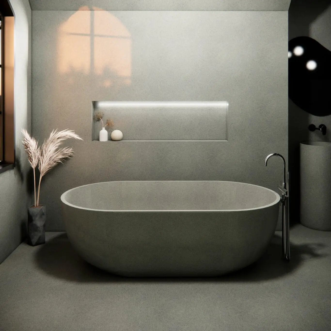 Balux Amari 66 Concrete Freestanding Bathtub by Balux