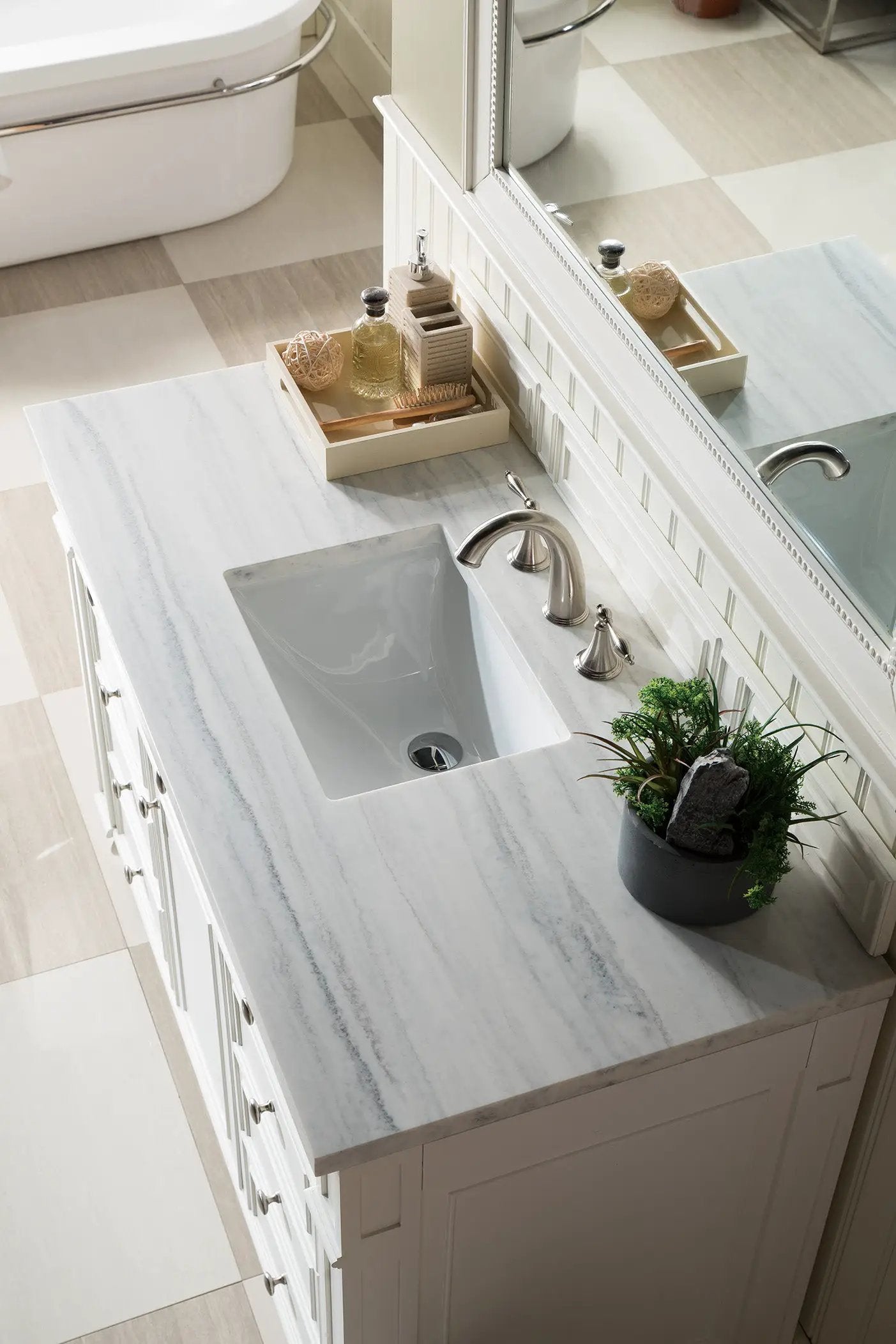 bright white vanity