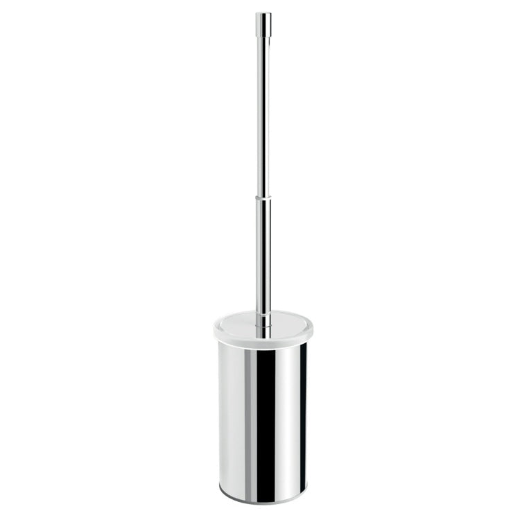 polished chrome toilet brush holder
