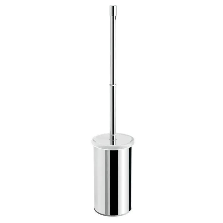 polished chrome toilet brush holder