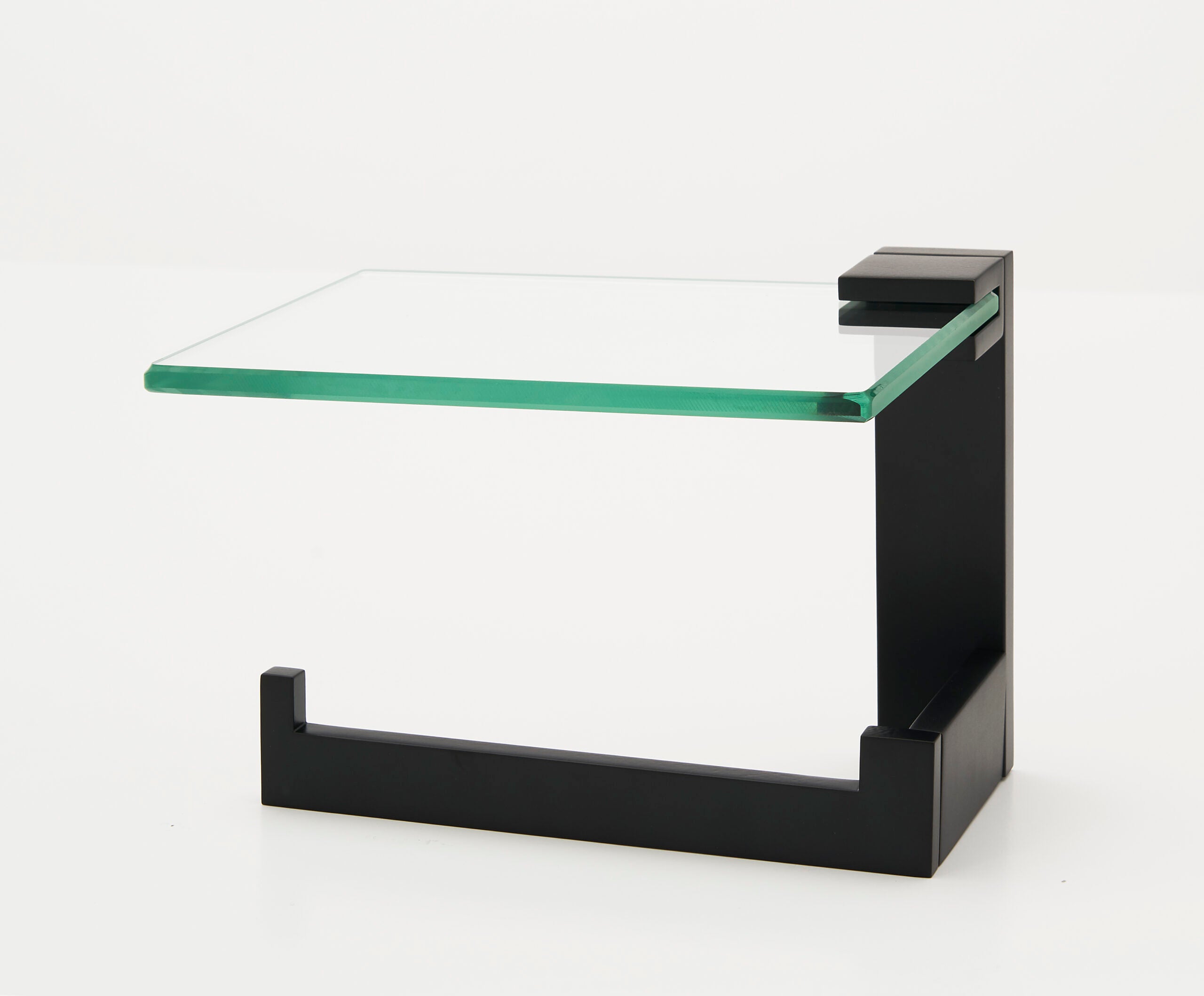 Alno Linear Left Hand Single Post Tissue Holder w/ Glass Shelf