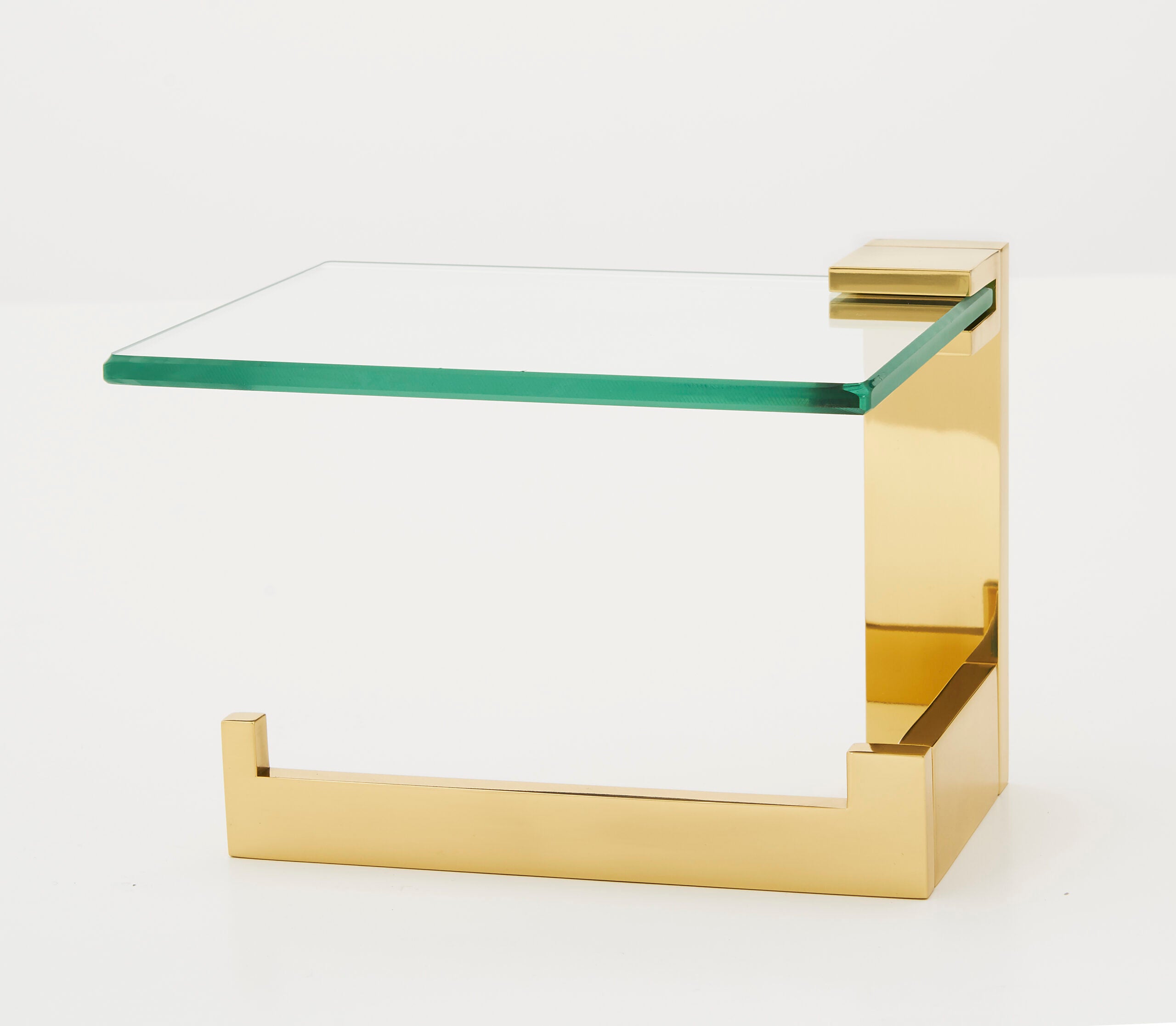 Alno Linear Left Hand Single Post Tissue Holder w/ Glass Shelf