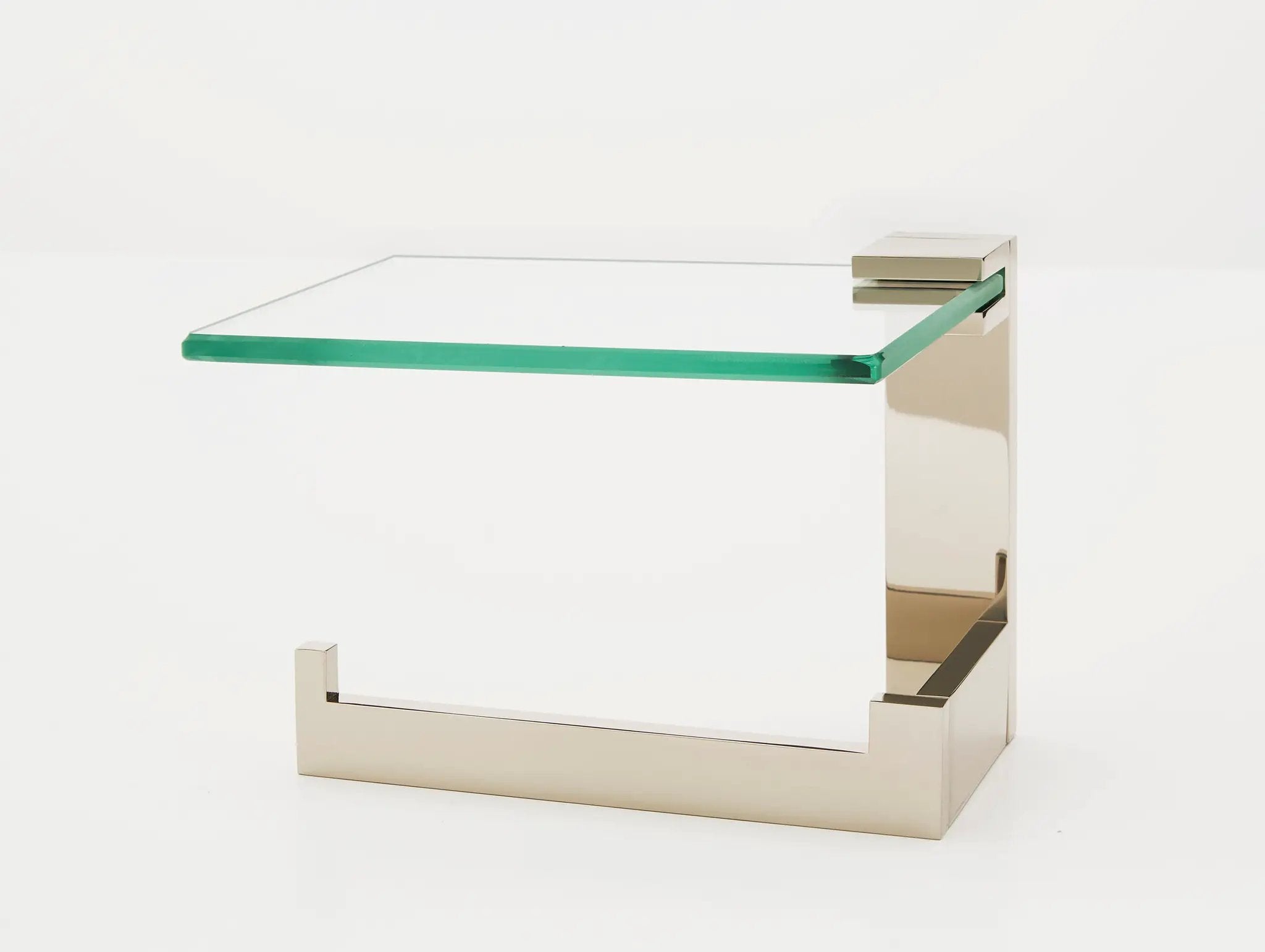 Alno Linear Left Hand Single Post Tissue Holder w/ Glass Shelf by Alno