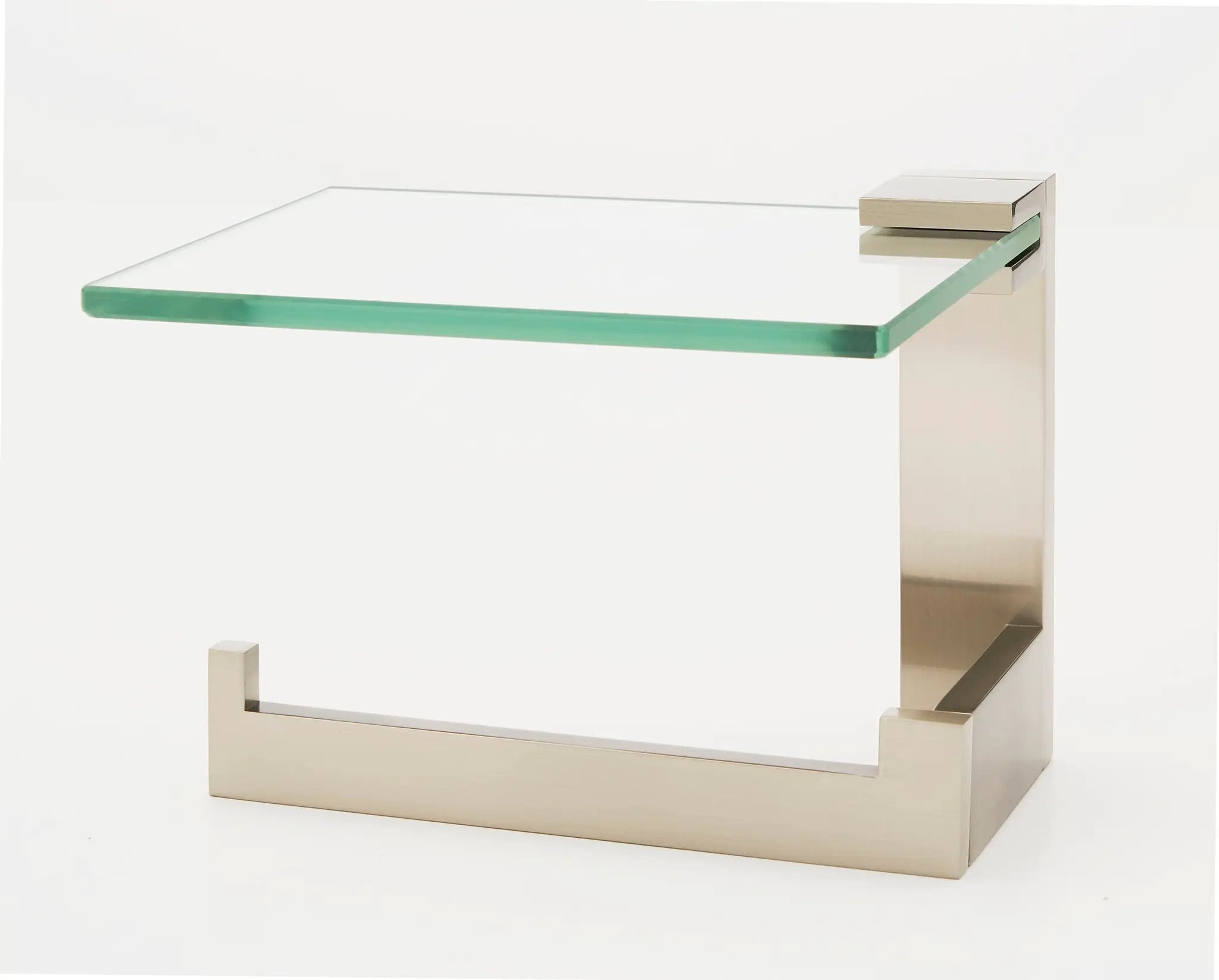Alno Linear Left Hand Single Post Tissue Holder w/ Glass Shelf by Alno