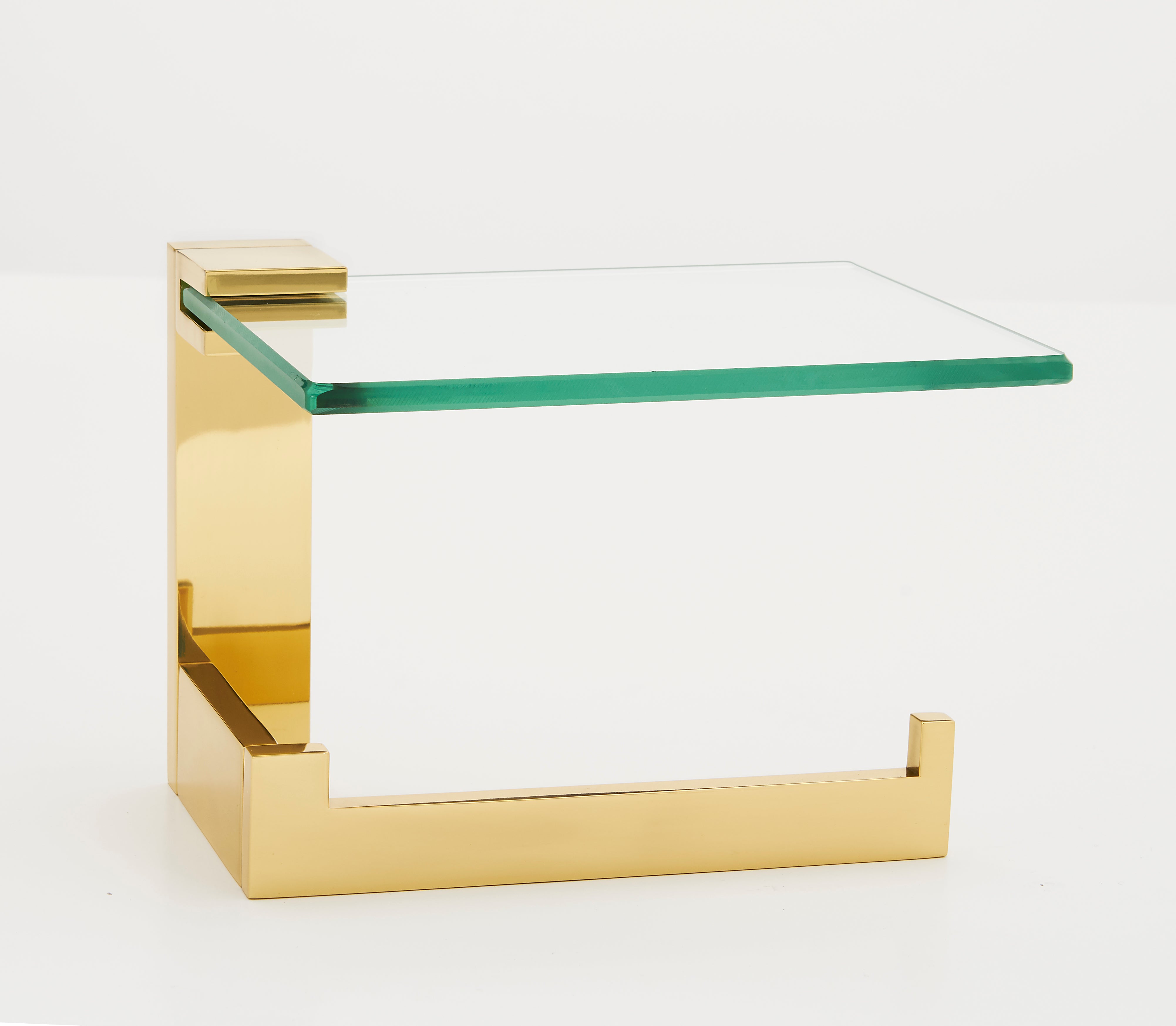 Alno Linear Right Hand Single Post Tissue Holder w/ Glass Shelf