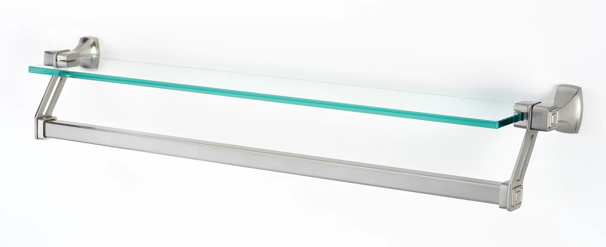 Alno Cube Bath 25" Glass Shelf w/Towel Bar by Alno