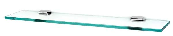 polished chrome glass shelf