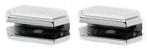 polished chrome glass shelf brackets