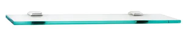 polished chrome glass shelf