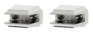 polished chrome glass shelf brackets