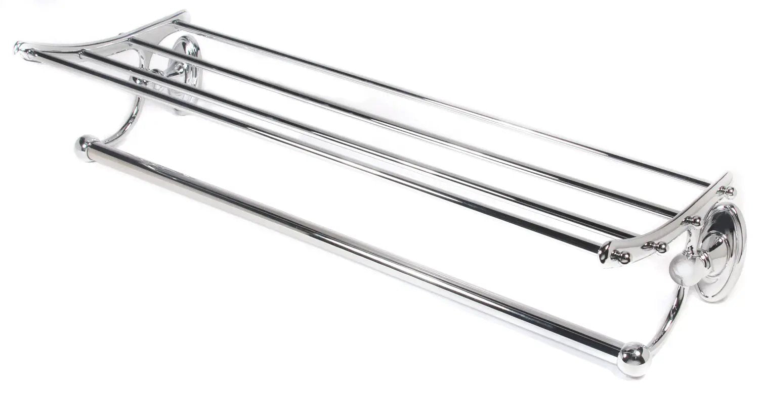 polished chrome towel rack