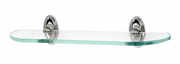 polished chrome glass shelf