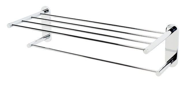 polished chrome towel rack