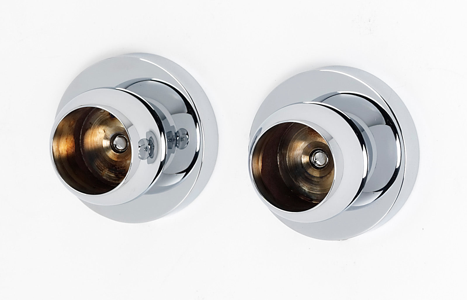 polished chrome shower rod brackets