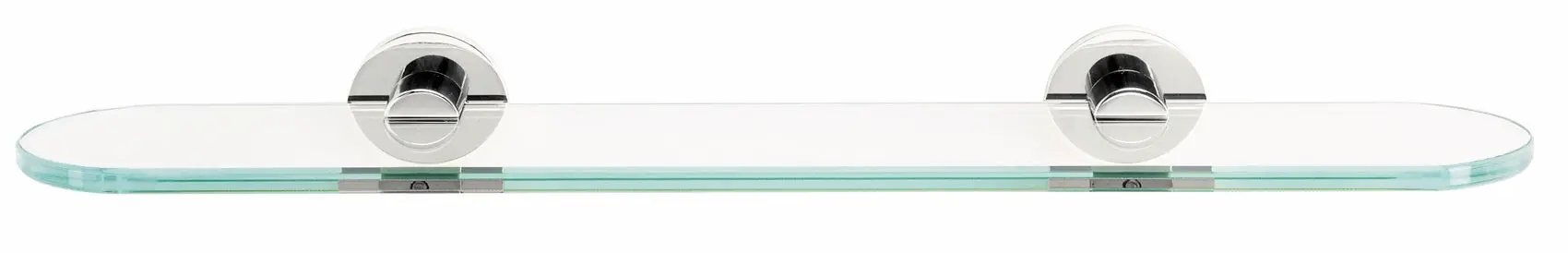 polished chrome glass shelf