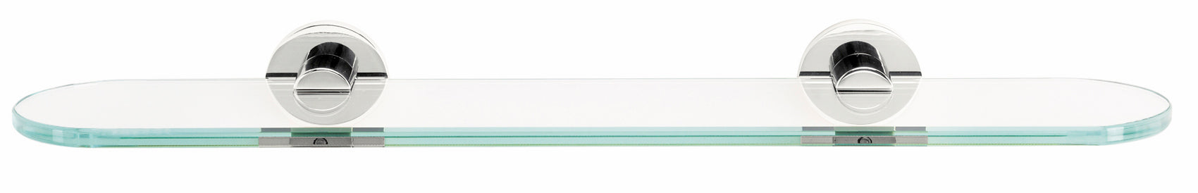 polished chrome glass shelf