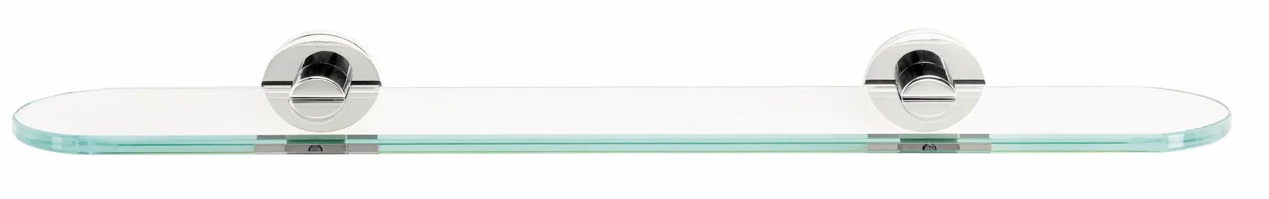 polished chrome glass shelf