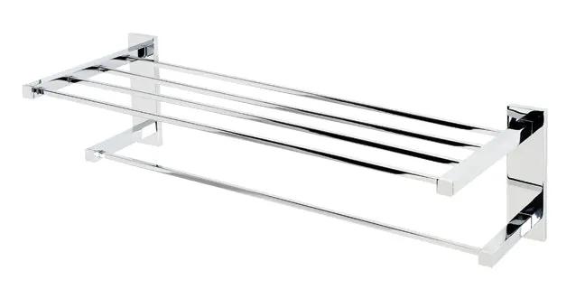 polished chrome towel rack
